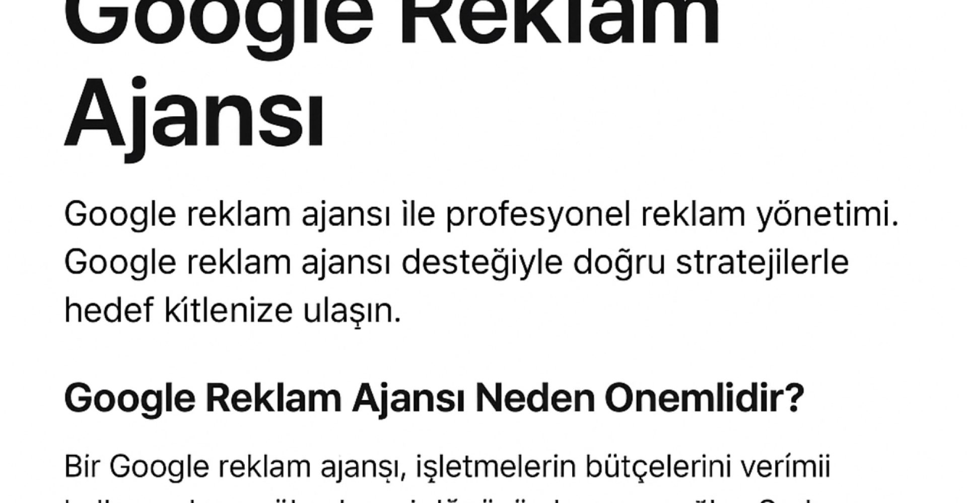 Google Reklam Ajansı